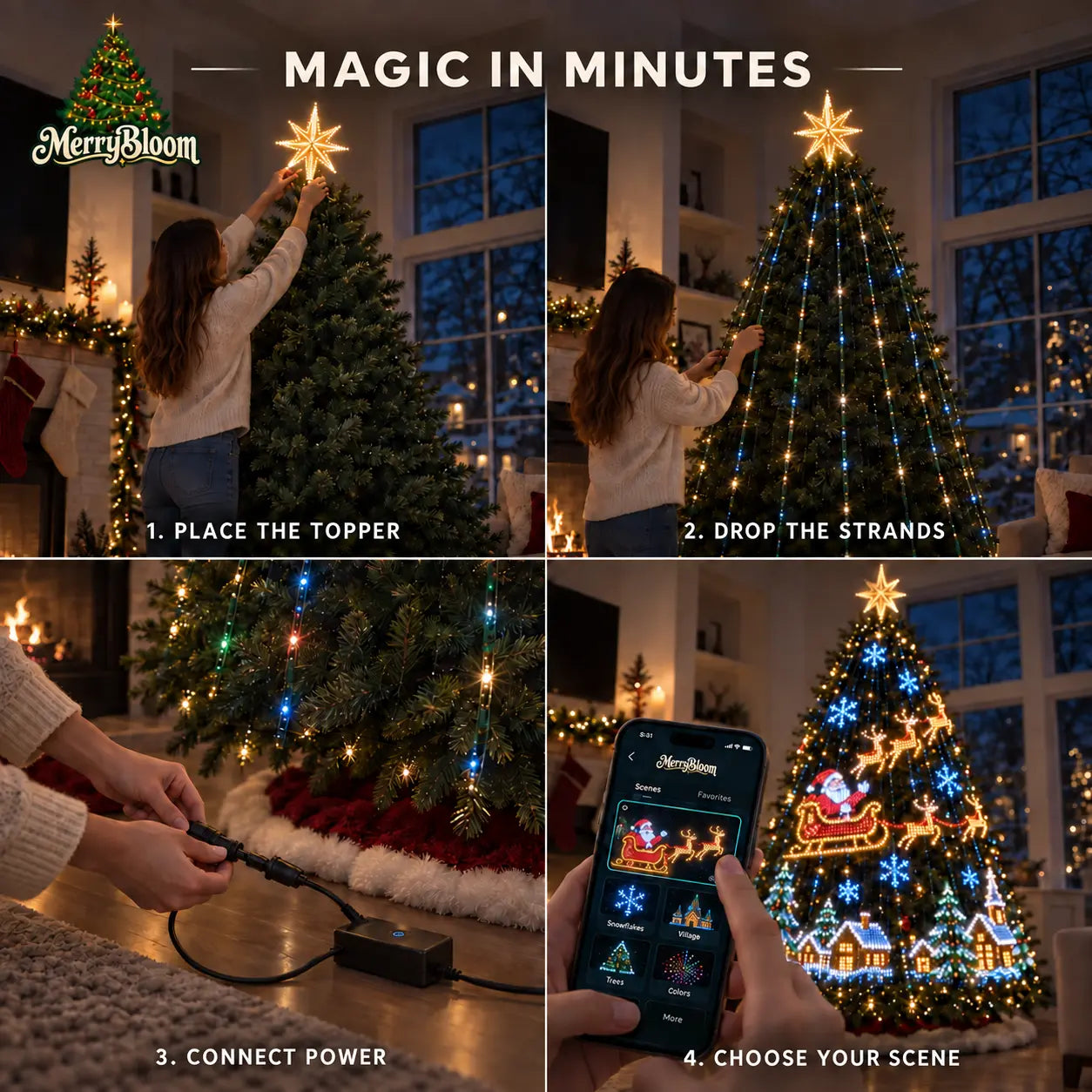AuroraTree built-in animated lighting effects