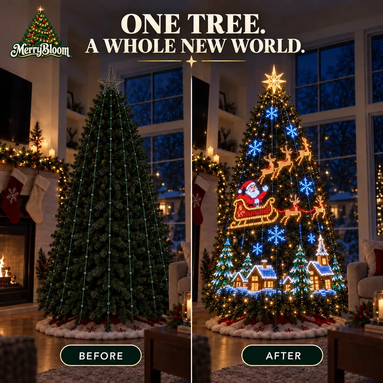 AuroraTree lights reacting to holiday music